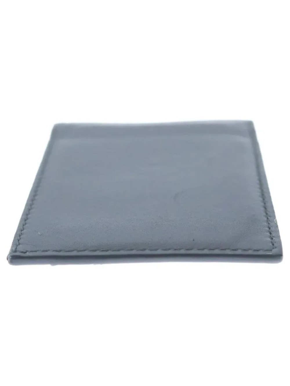 Tiffany & Co Card Case One Point Logo Leather Dark Gray